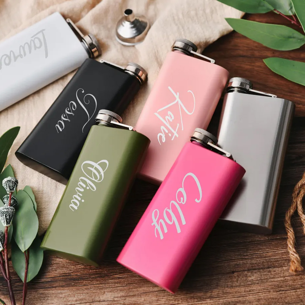 Men'S Grooming House - Personalized Stainless Steel Hip Flasks Groom