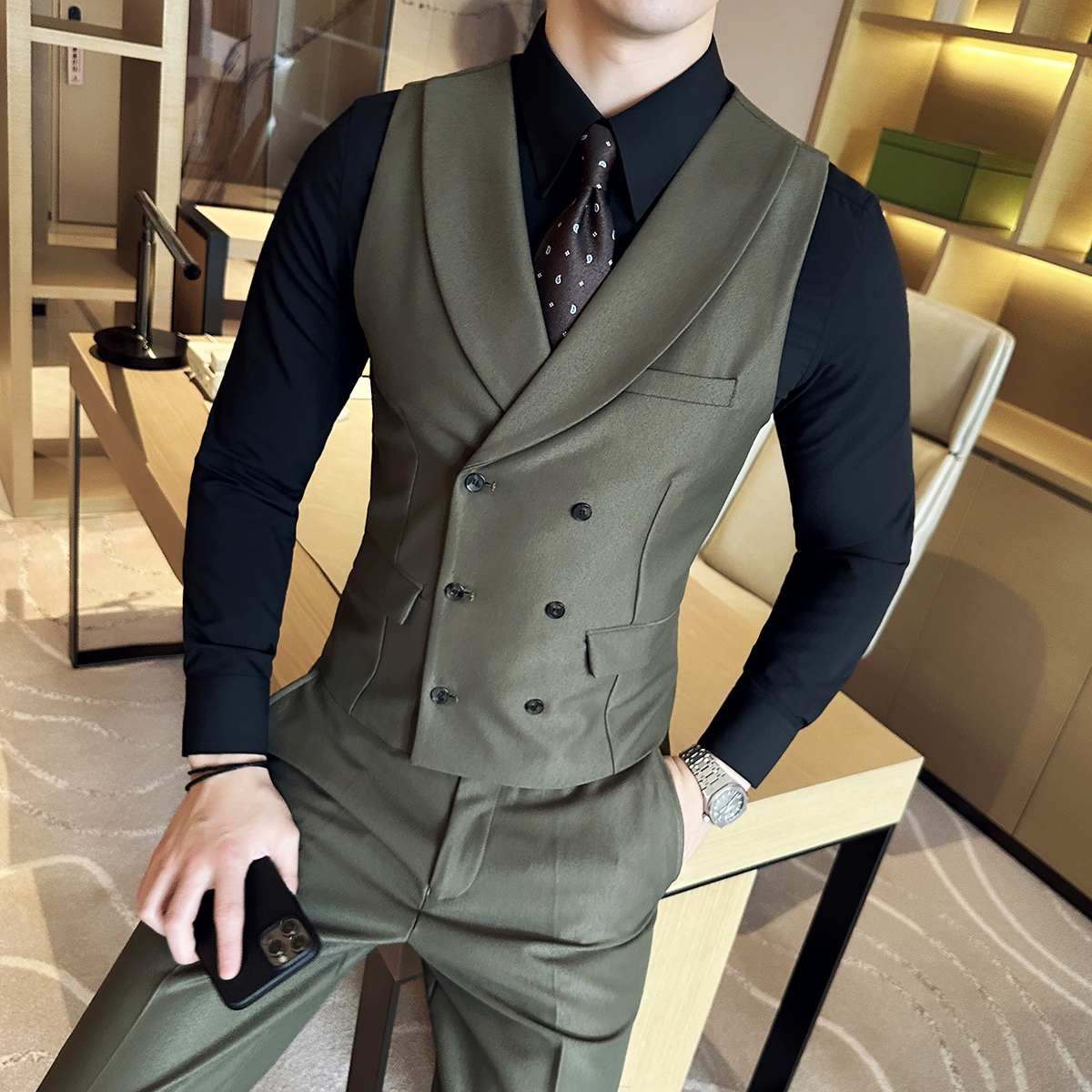 Men'S Grooming And Style - ( Vest + Pants) Men Luxury