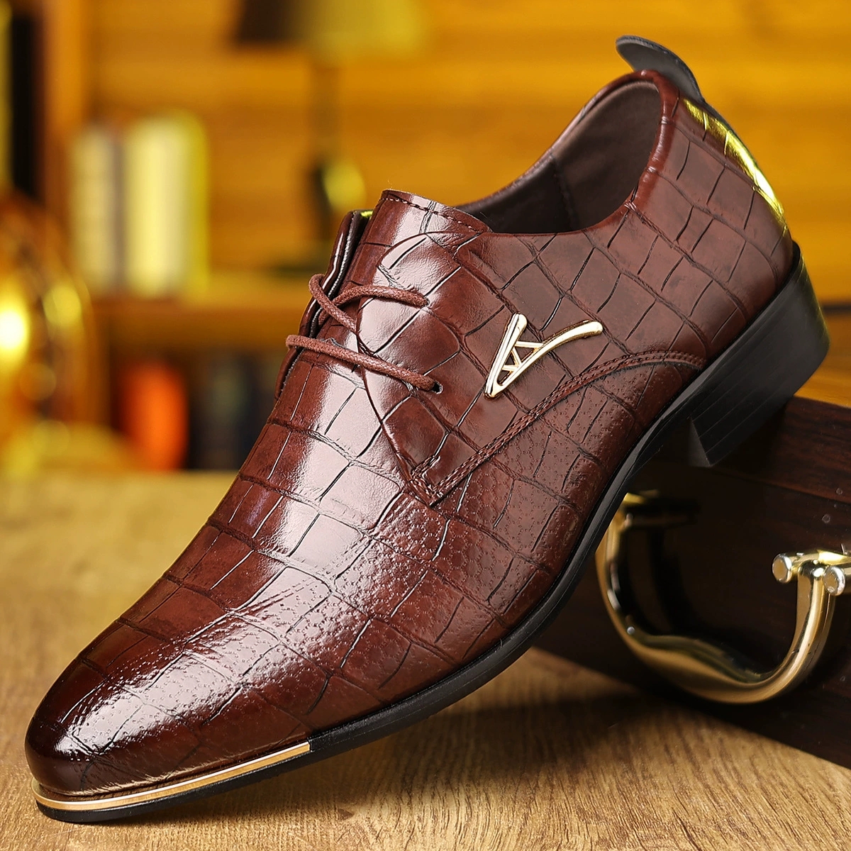 Fashion PU Leather Shoes Men B - Men'S Grooming And Style incelemesi ve fiyatı