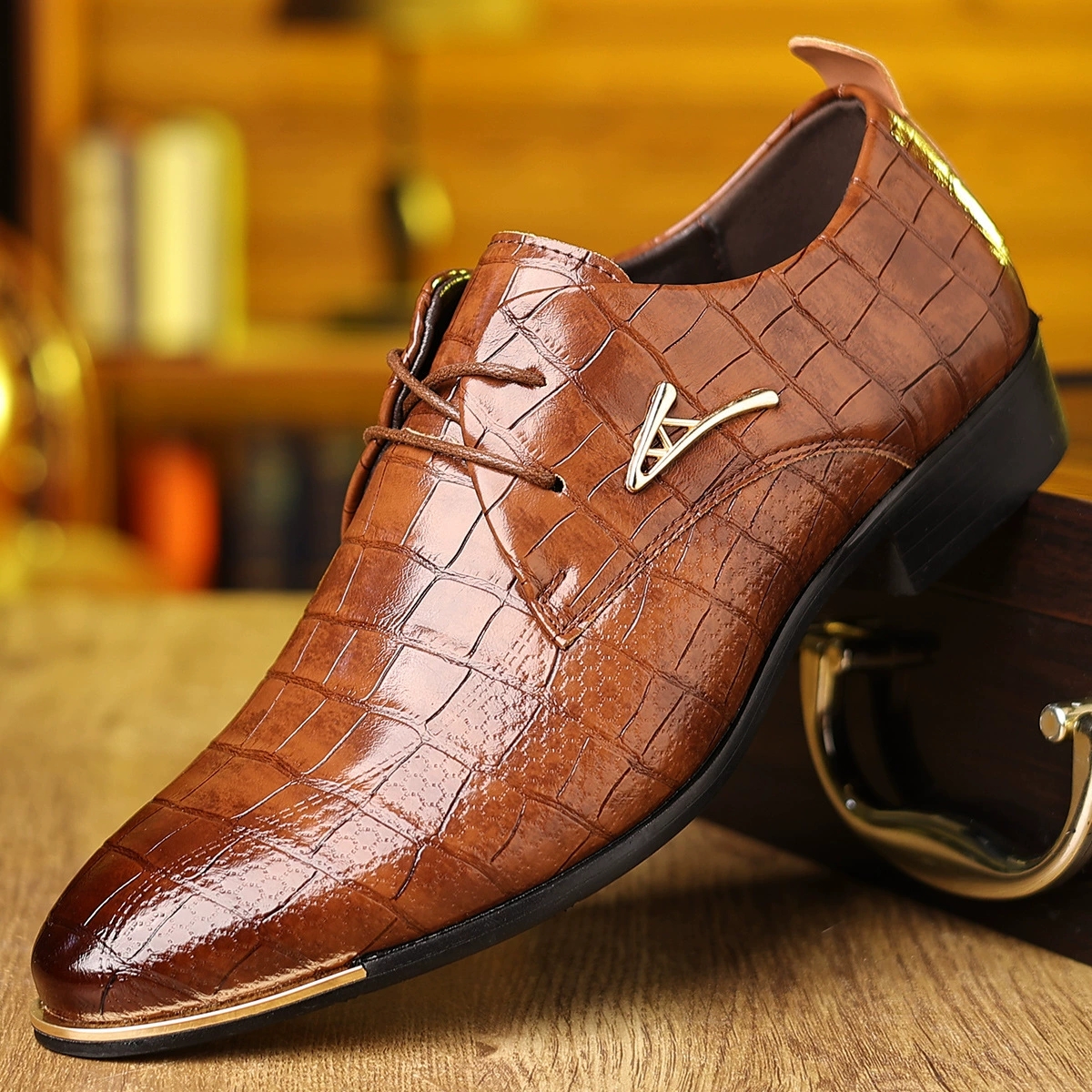 Fashion PU Leather Shoes Men B - Men'S Grooming And Style incelemesi ve fiyatı