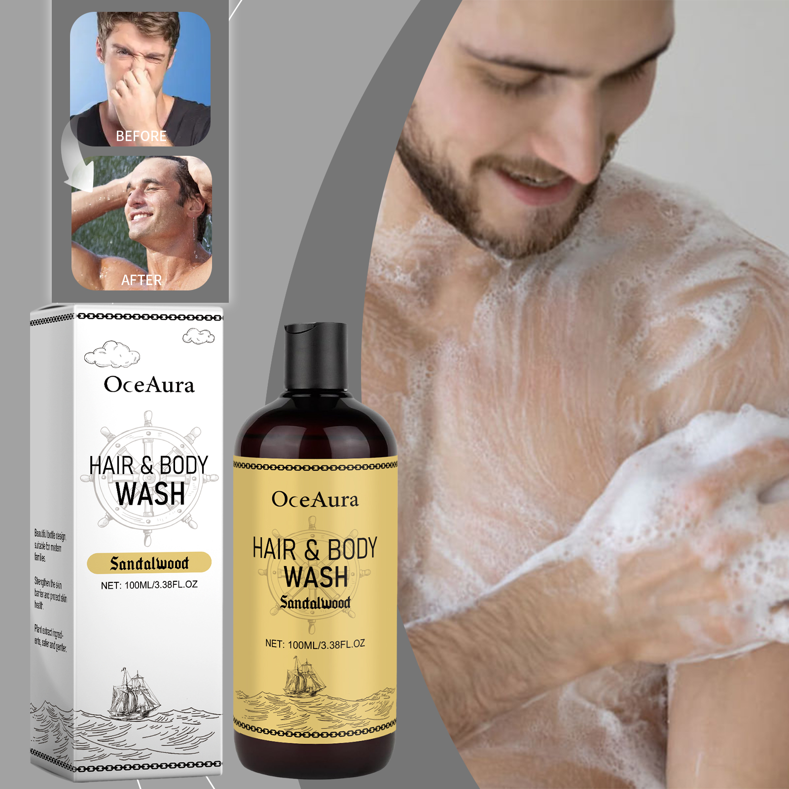 OceAura 2-in-1 Shampoo & Body  - Men'S Grooming Gel incelemesi ve fiyatı
