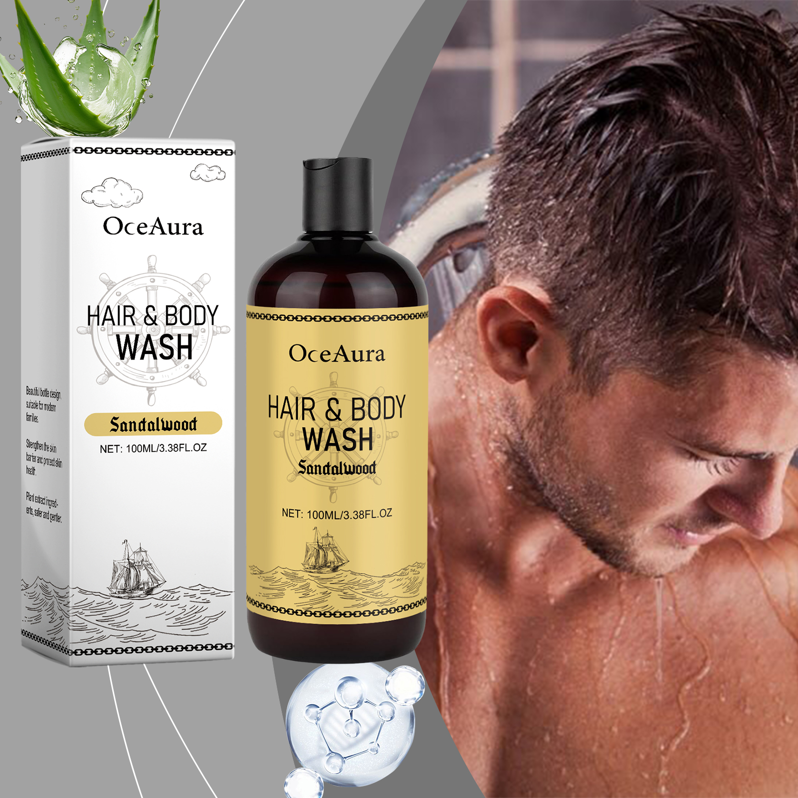 OceAura 2-in-1 Shampoo & Body  - Men'S Grooming Gel incelemesi ve fiyatı